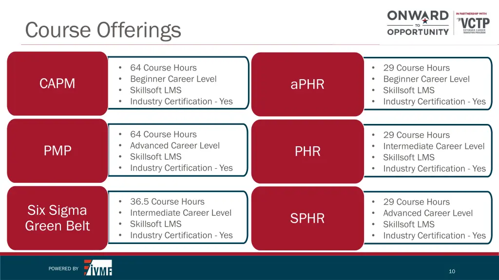 course offerings