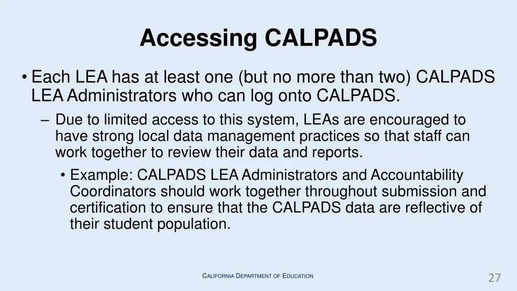 accessing calpads