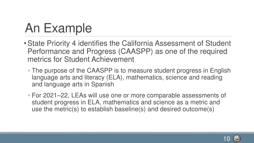 an example state priority 4 identifies