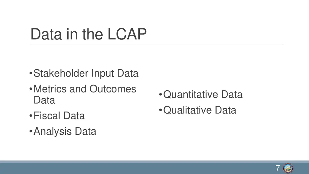 data in the lcap