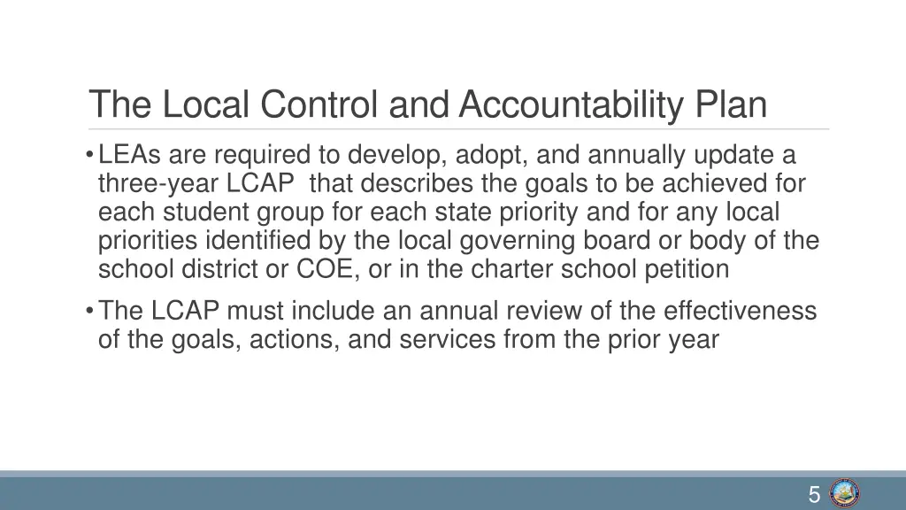the local control and accountability plan leas