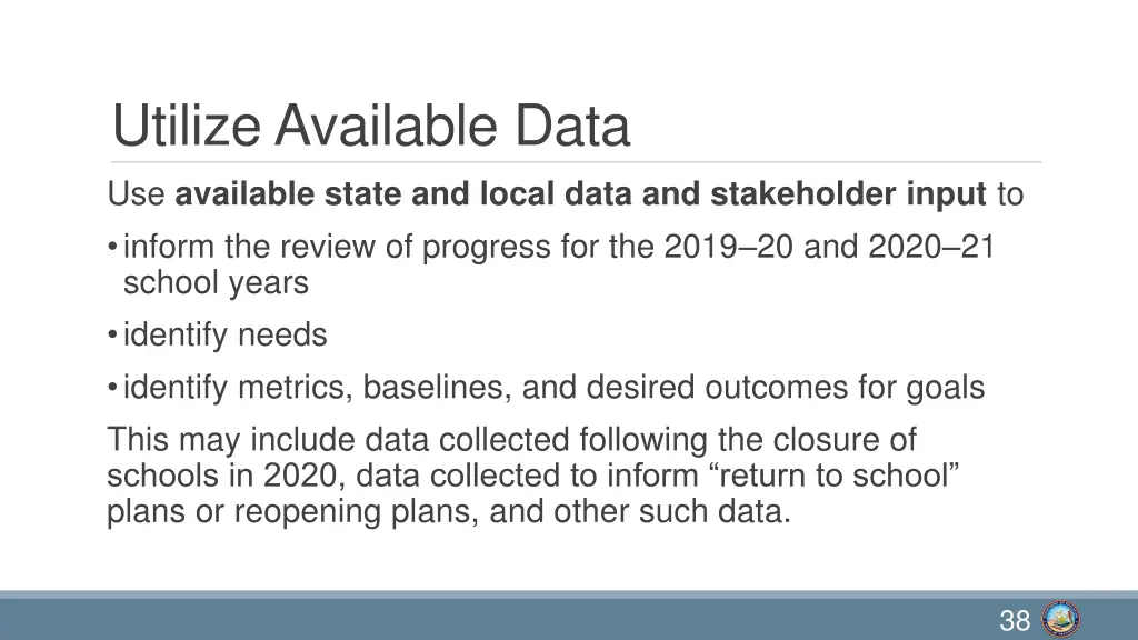 utilize available data use available state