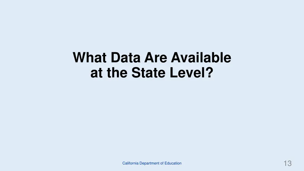 what data are available at the state level