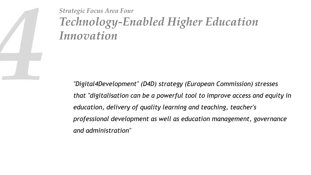 strategic focus area four technology enabled