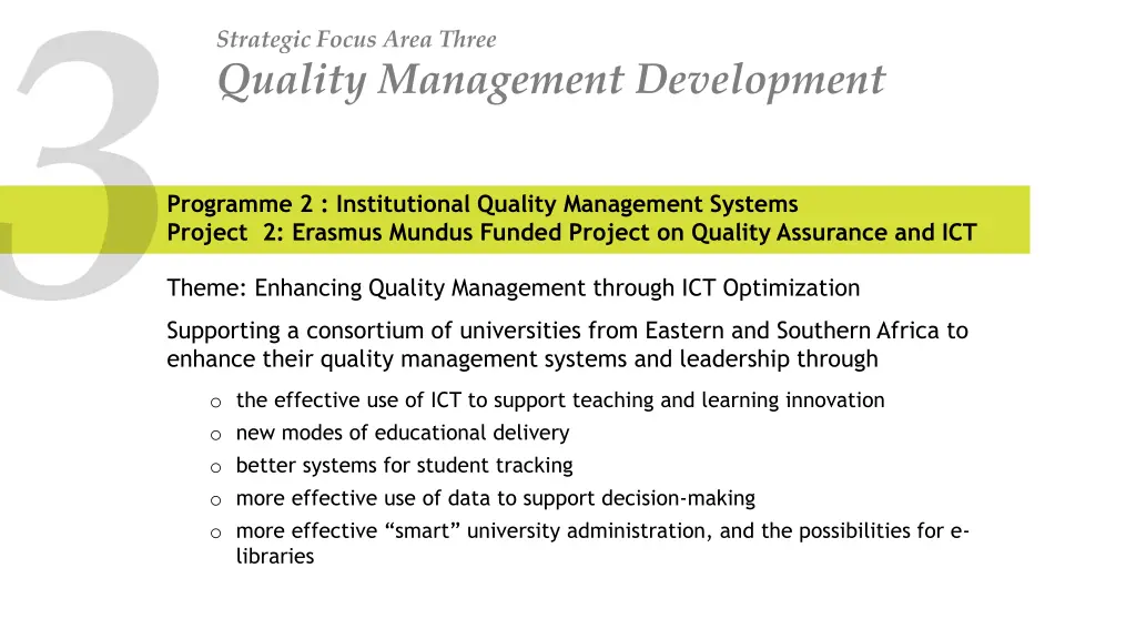 strategic focus area three quality management 2