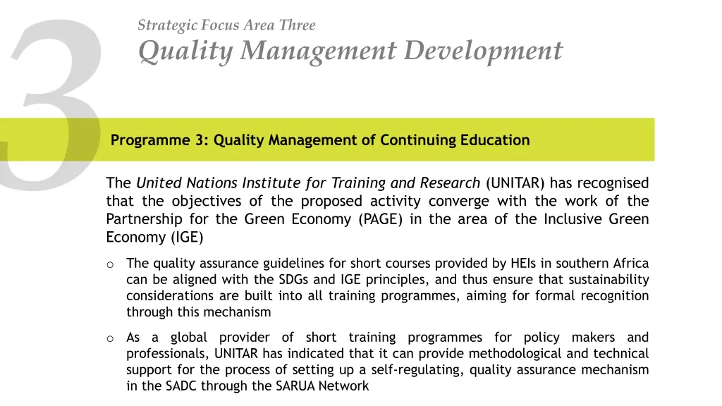 strategic focus area three quality management 5