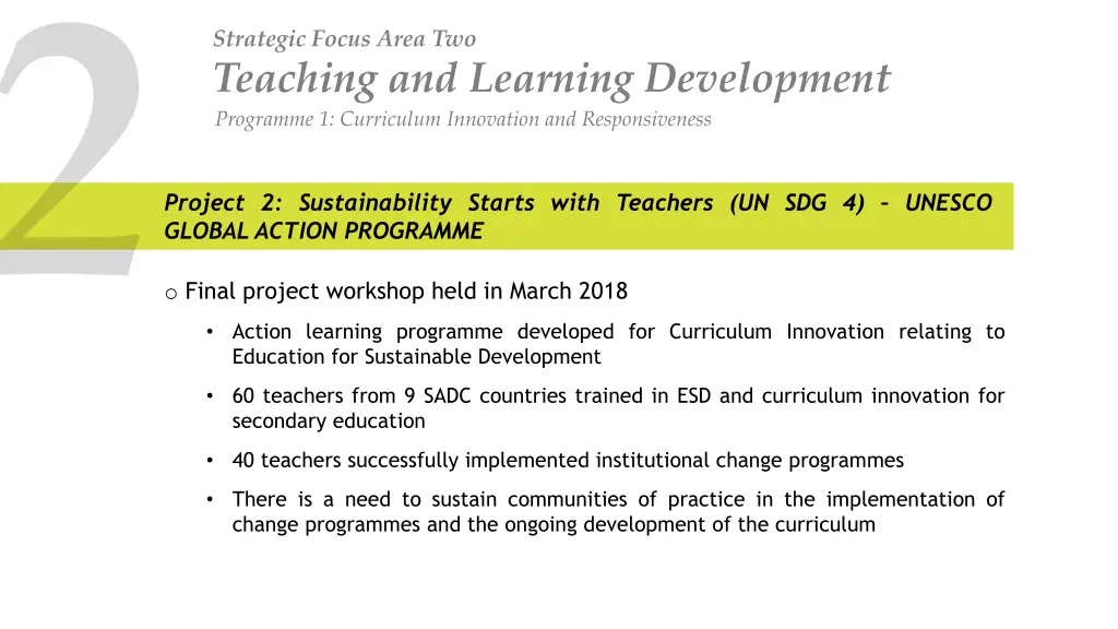 strategic focus area two teaching and learning 3