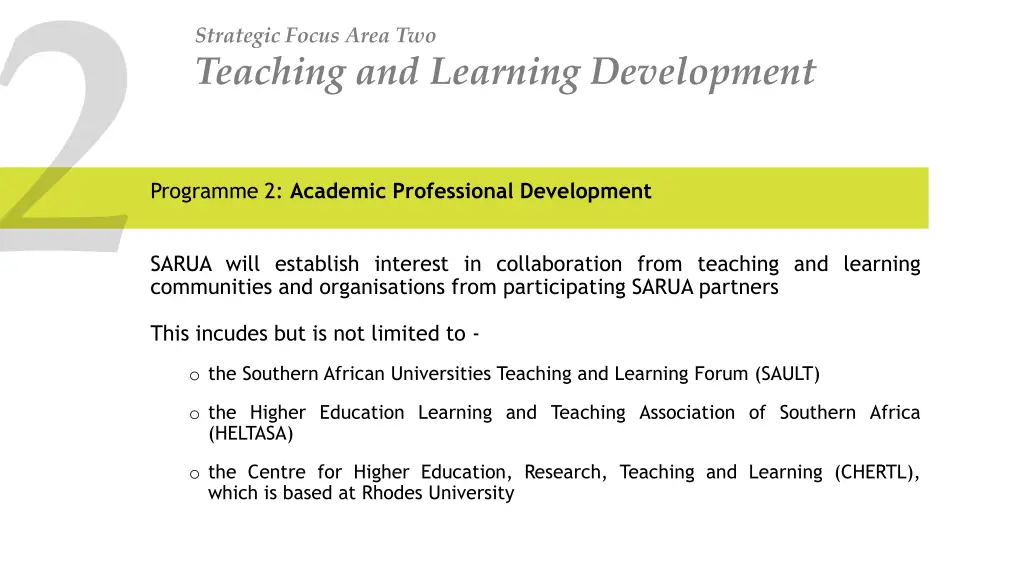 strategic focus area two teaching and learning 4