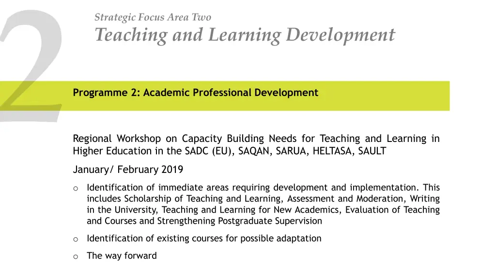 strategic focus area two teaching and learning 5