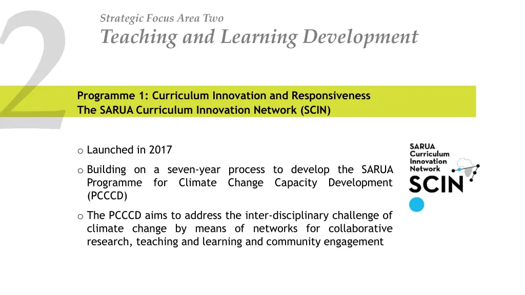 strategic focus area two teaching and learning