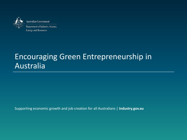 encouraging green entrepreneurship in australia