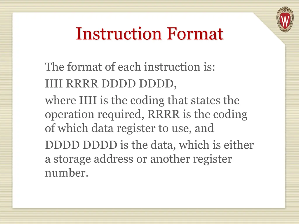 instruction format