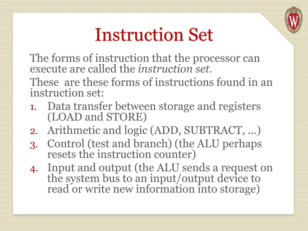 instruction set