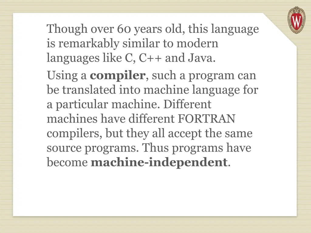 though over 60 years old this language