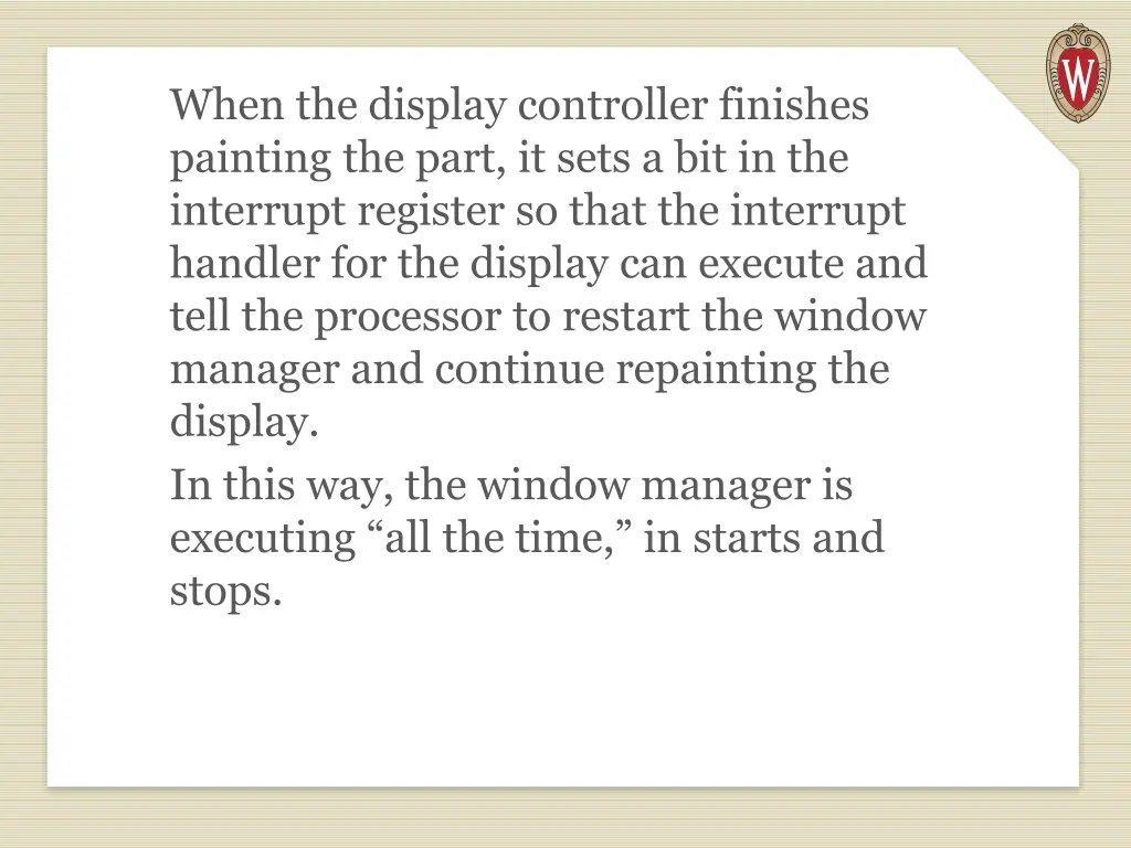when the display controller finishes painting