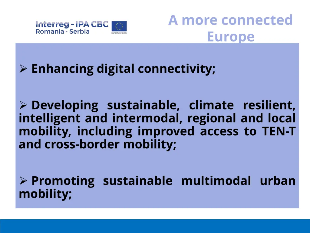 a more connected europe 1