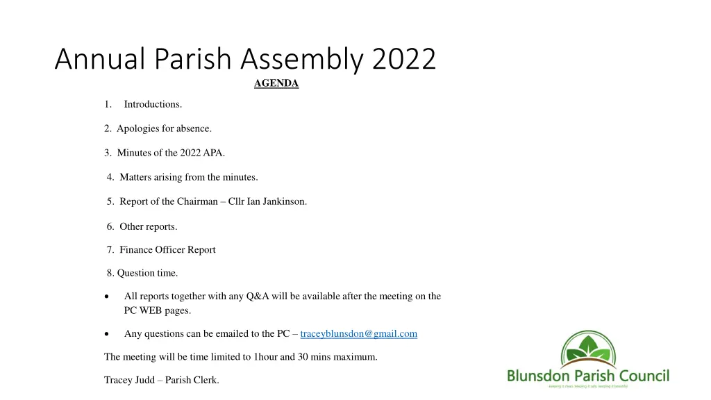 annual parish assembly 2022