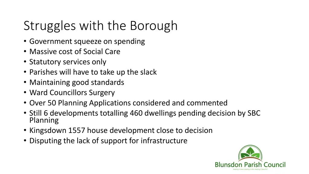 struggles with the borough government squeeze
