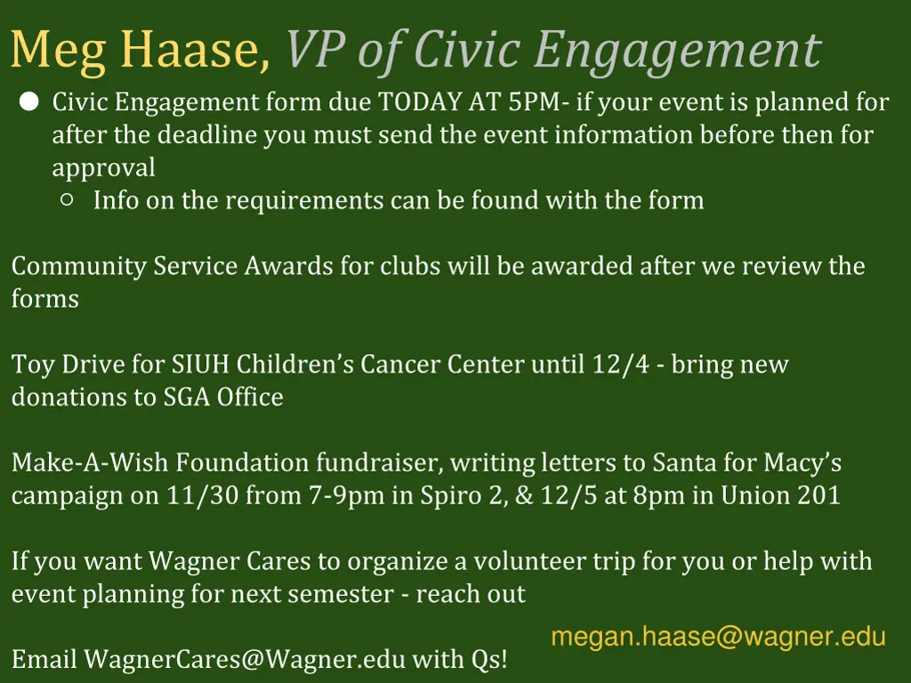 meg haase vp of civic engagement civic engagement