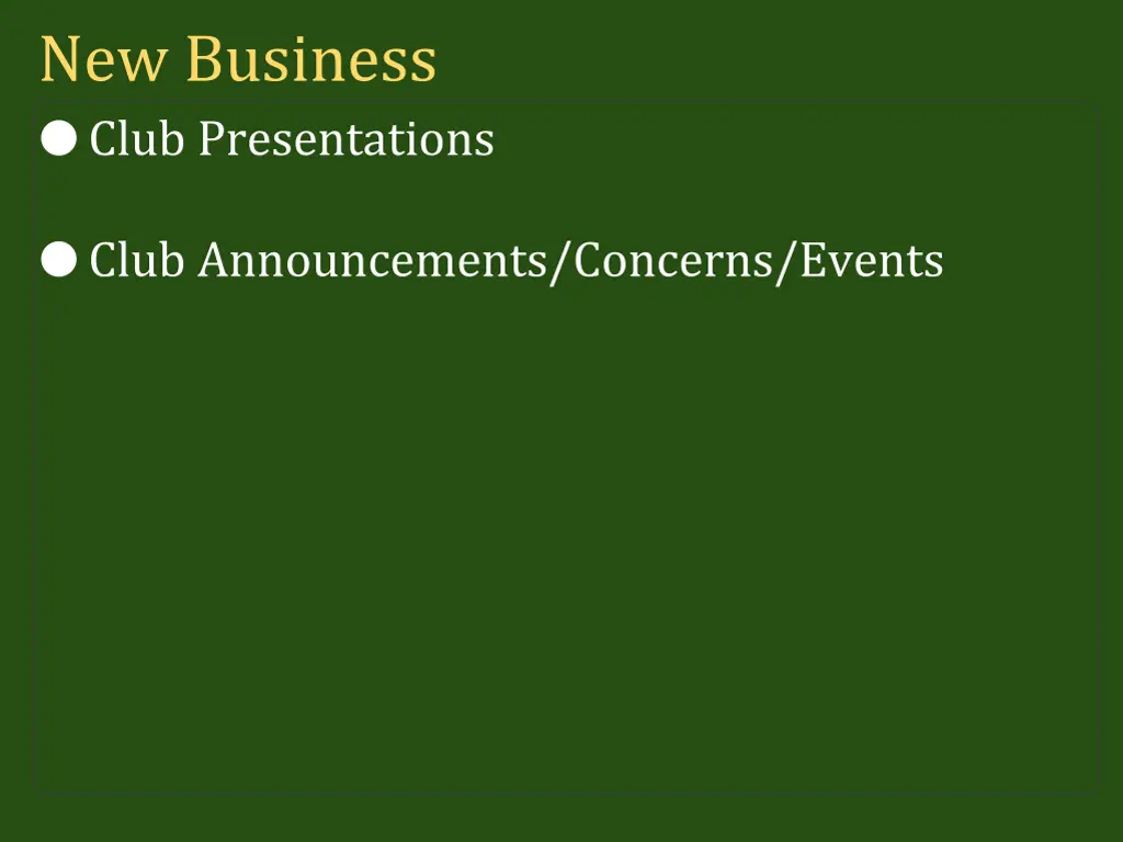 new business club presentations