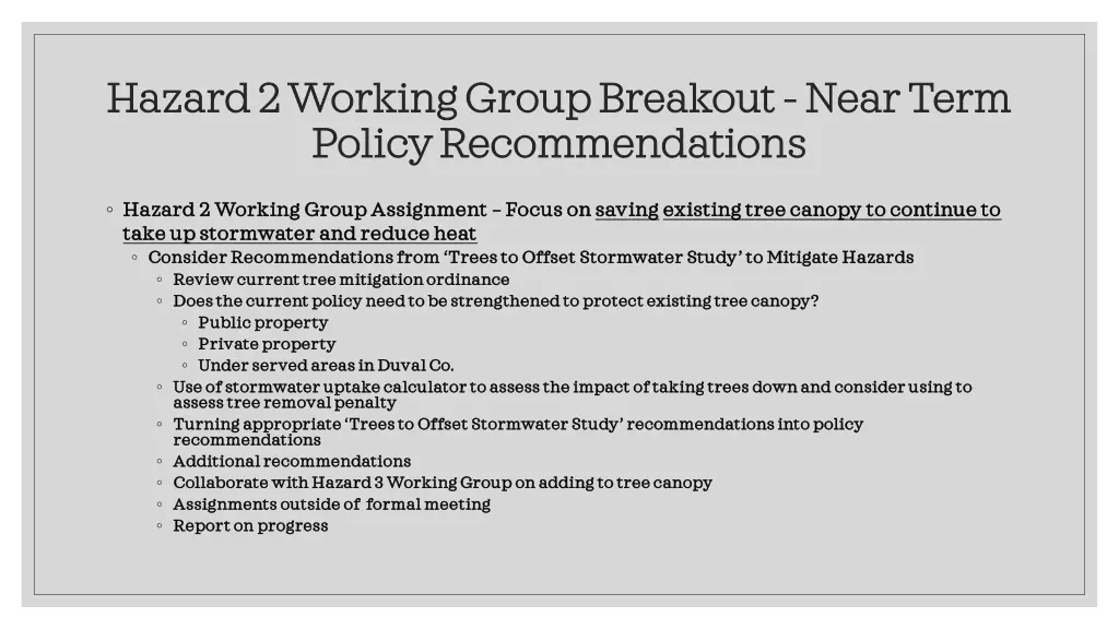 hazard 2 working group breakout hazard 2 working