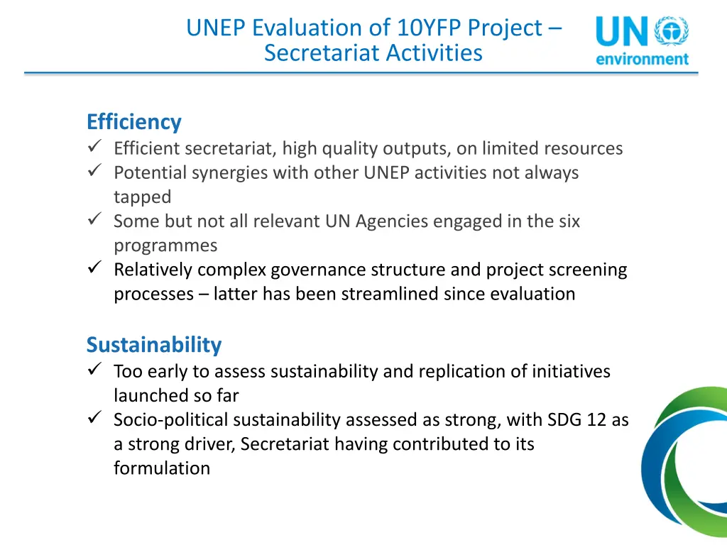 unep evaluation of 10yfp project secretariat 1