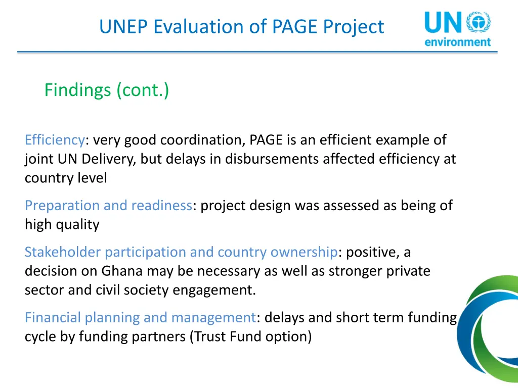 unep evaluation of page project 1