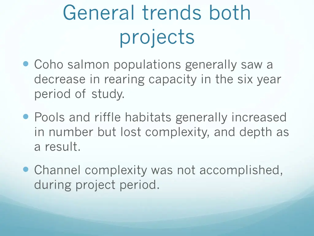 general trends both projects