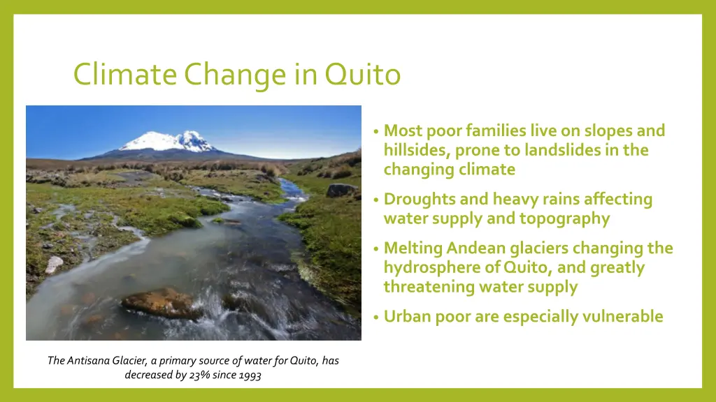 climate change in quito