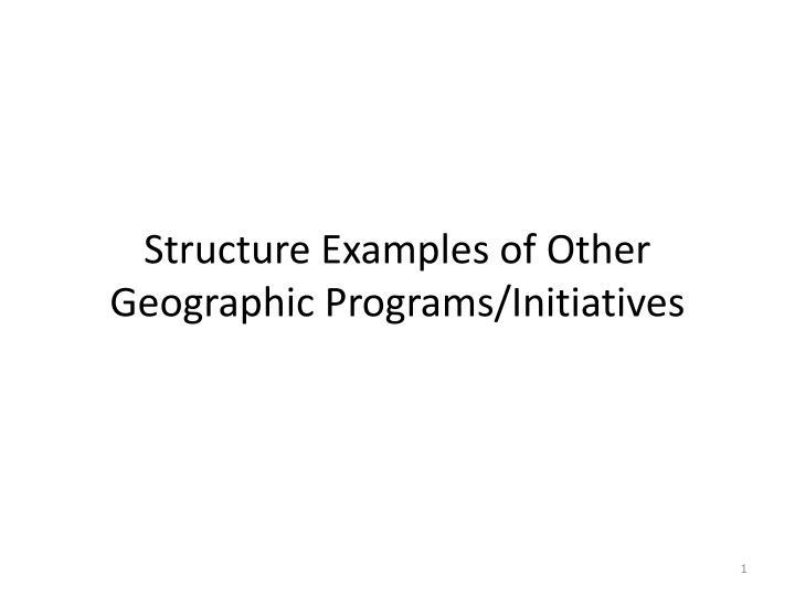 structure examples of other geographic programs