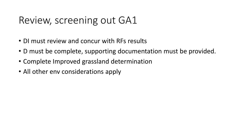 review screening out ga1