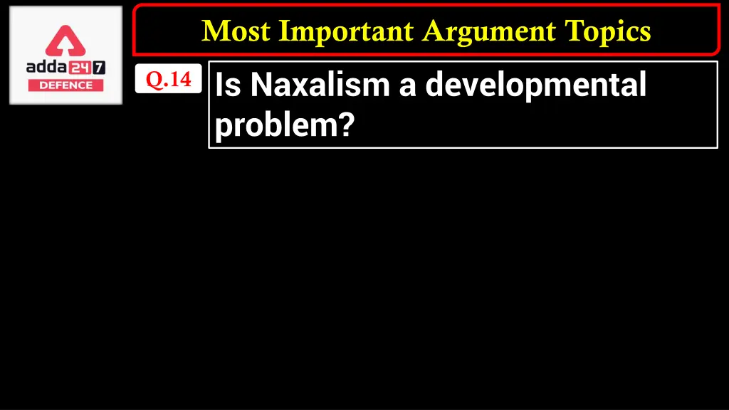 most important argument topics 12