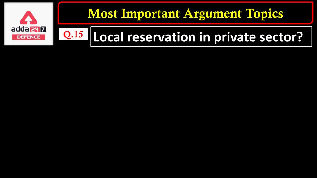 most important argument topics 14