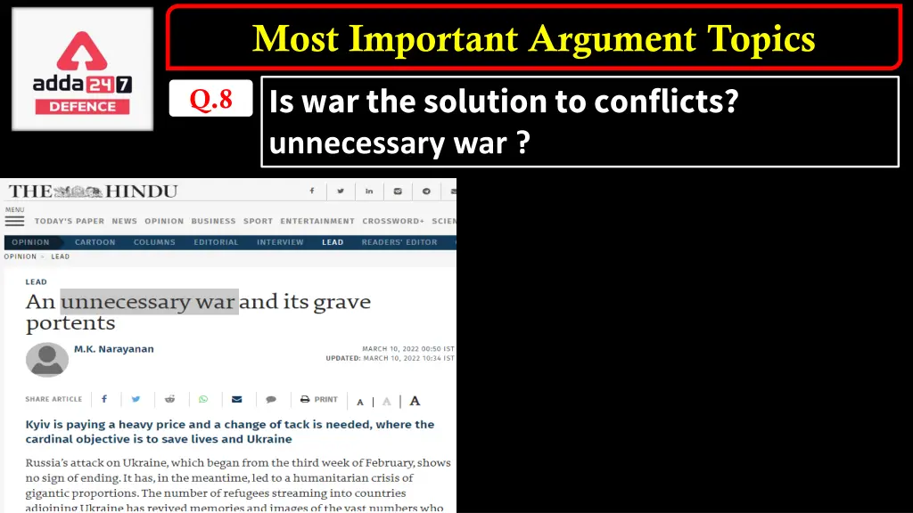 most important argument topics 7