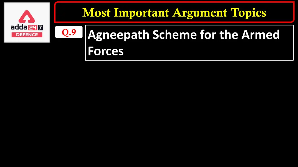 most important argument topics 8