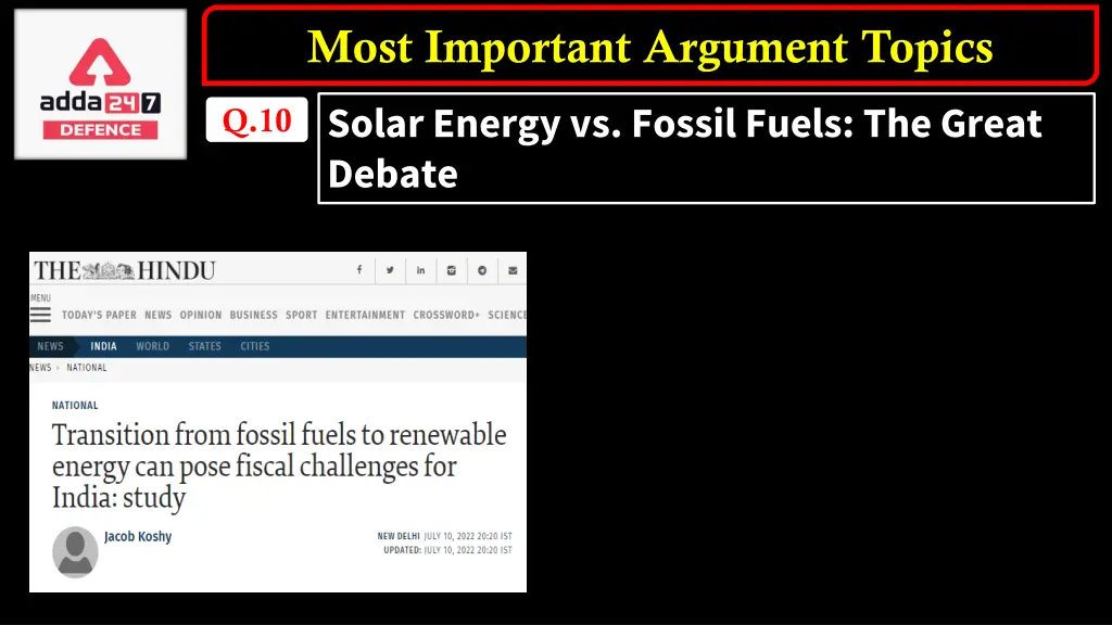 most important argument topics 9