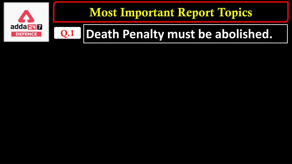 most important report topics 2