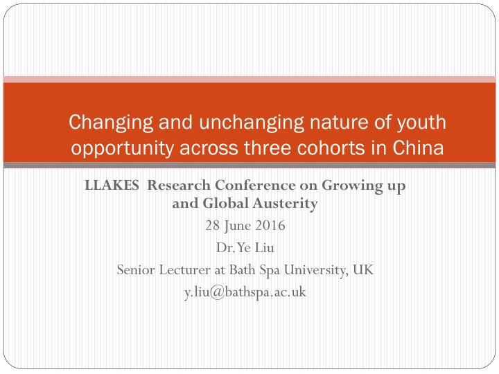 changing and unchanging nature of youth