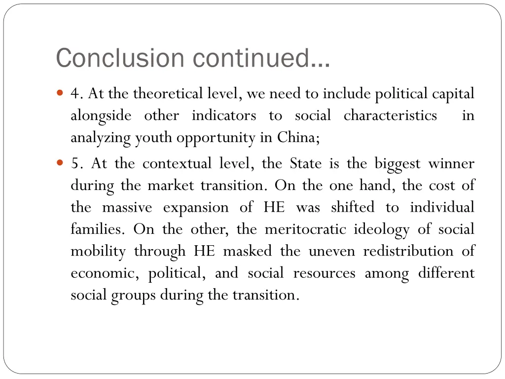 conclusion continued