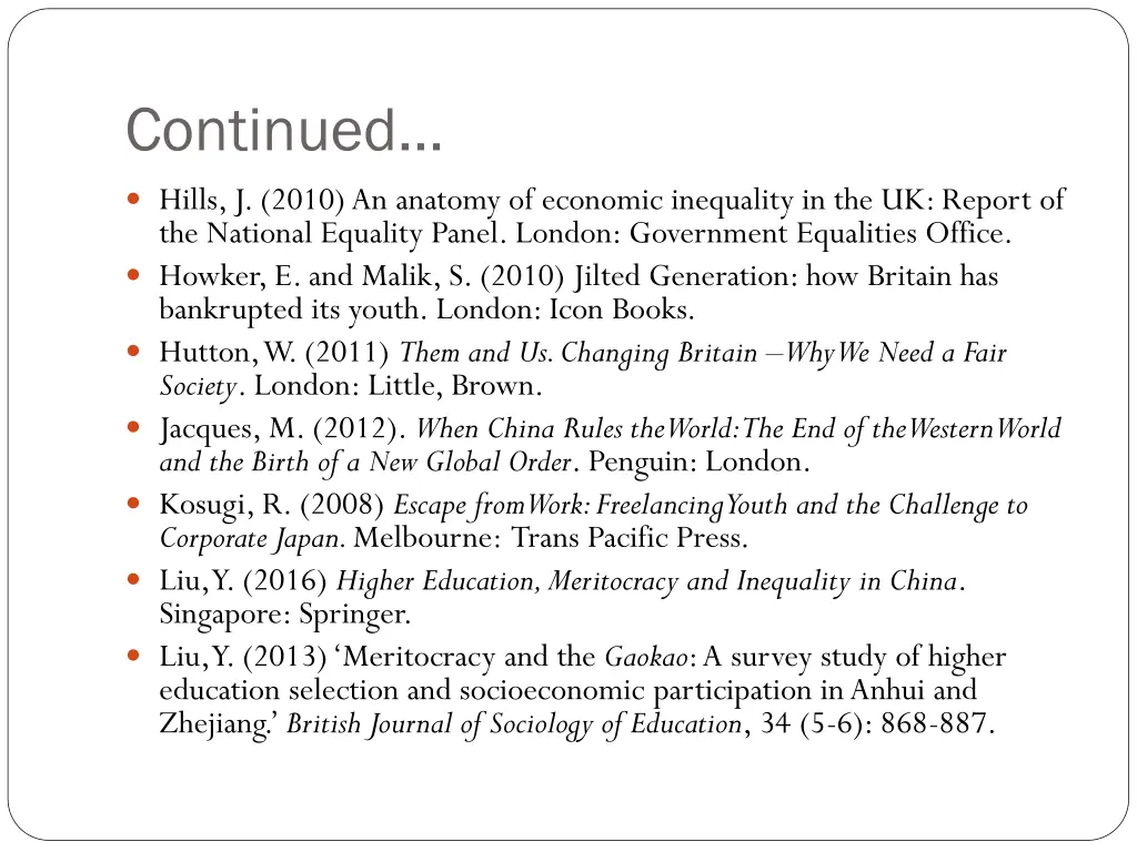 continued 1