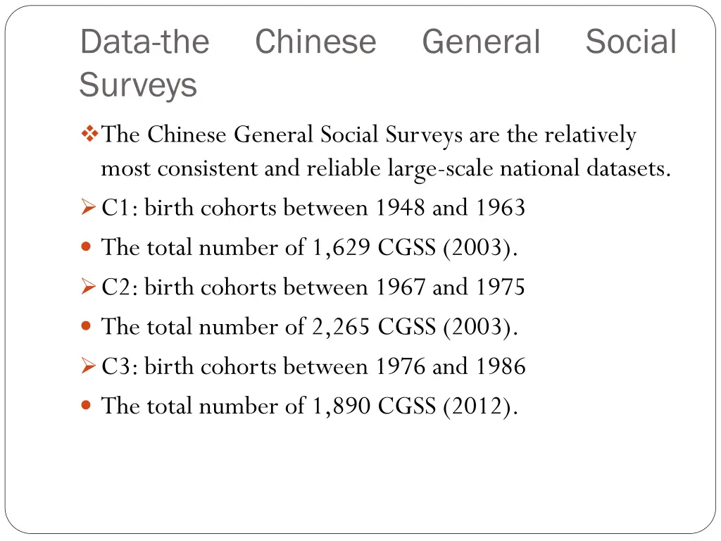 data the surveys