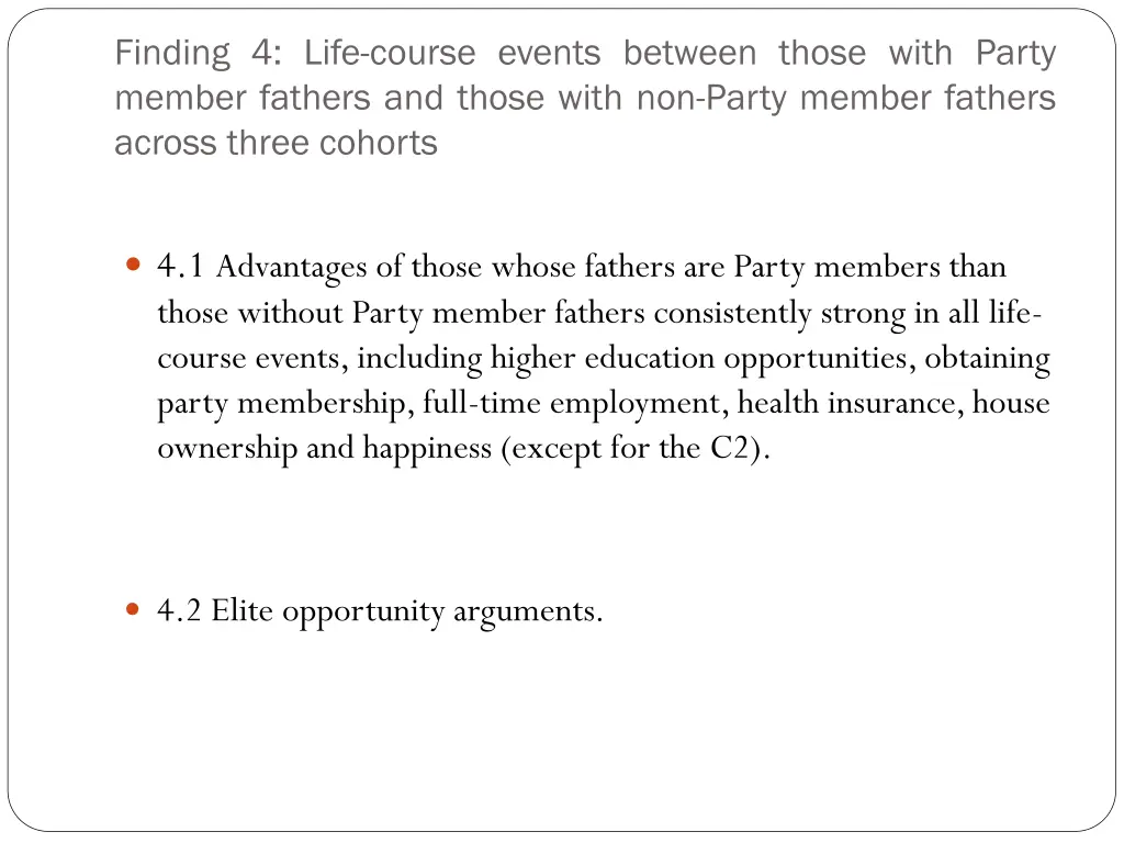 finding 4 life course events between those with