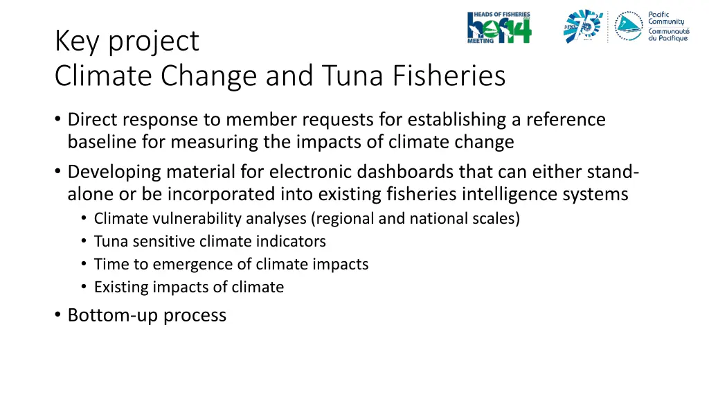 key project climate change and tuna fisheries