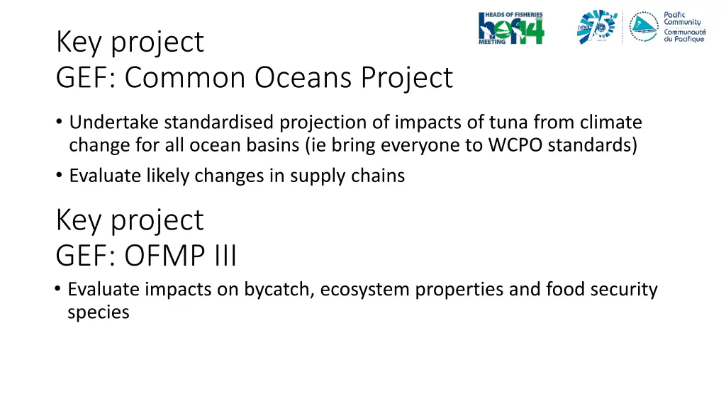 key project gef common oceans project
