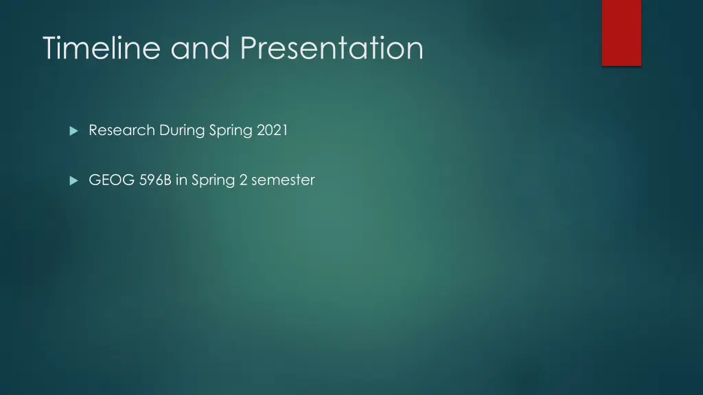 timeline and presentation