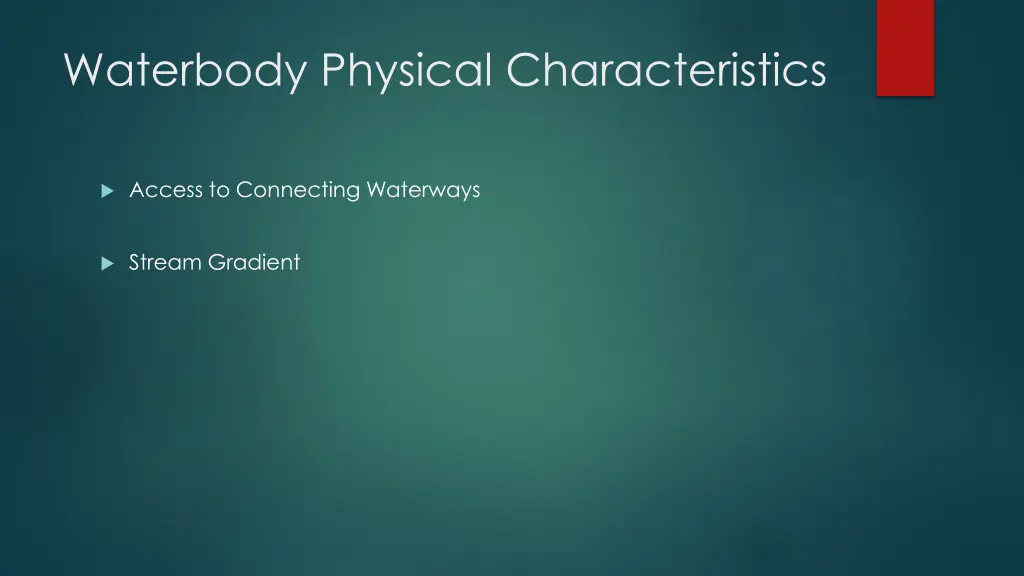 waterbody physical characteristics