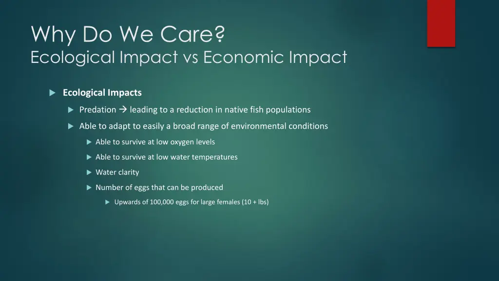 why do we care ecological impact vs economic