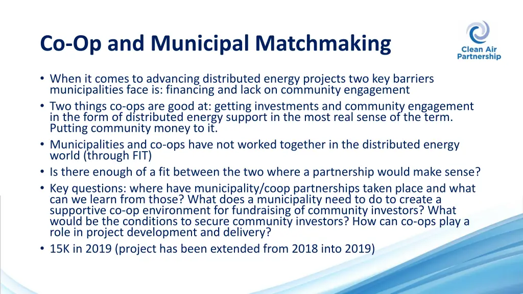 co op and municipal matchmaking