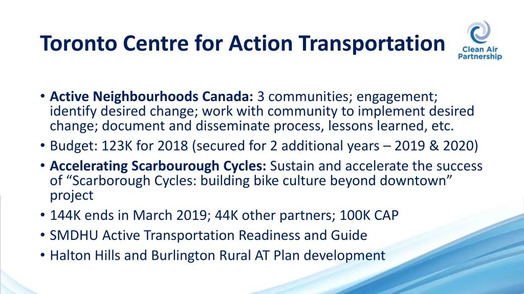 toronto centre for action transportation