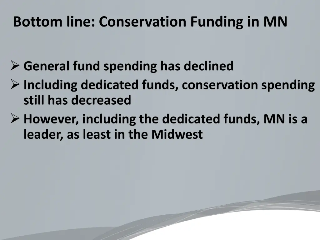 bottom line conservation funding in mn